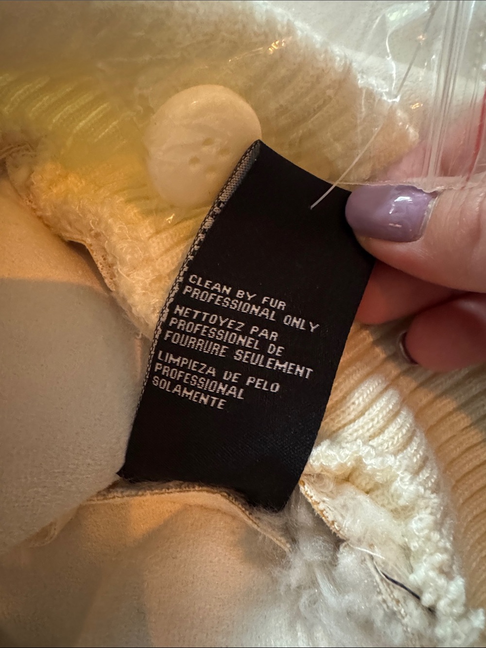 NWT bebe Spillout Sherpa Crop Jacket White Large Genuine Rabbit Fur Trim Hooded - Picture 10 of 12
